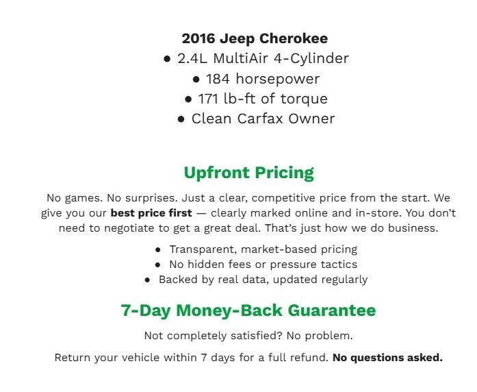 2016 Jeep Cherokee 4WD 4dr Limited