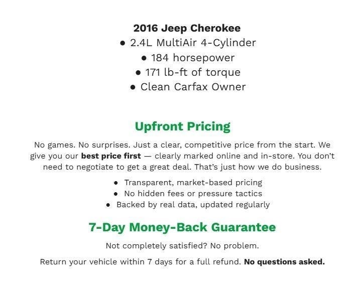 2016 Jeep Cherokee 4WD 4dr Limited