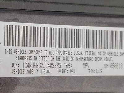 2018 Jeep GRAND CHEROKEE SPORT UTILITY