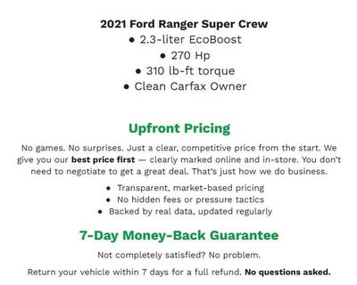 2021 Ford Ranger XLT 4WD SuperCrew 5' Box