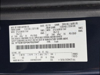 2019 Ford F-150 XLT 4WD SuperCrew 5.5' Box