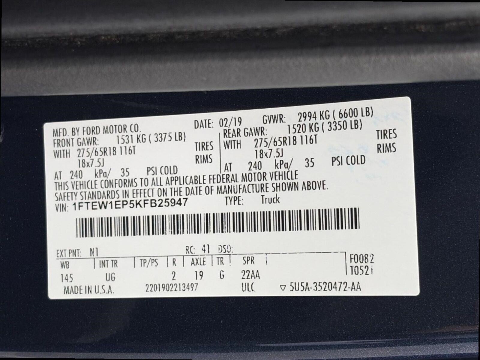 2019 Ford F-150 XLT 4WD SuperCrew 5.5' Box