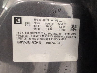2015 Chevrolet Cruze 4dr Sdn Auto 1LT