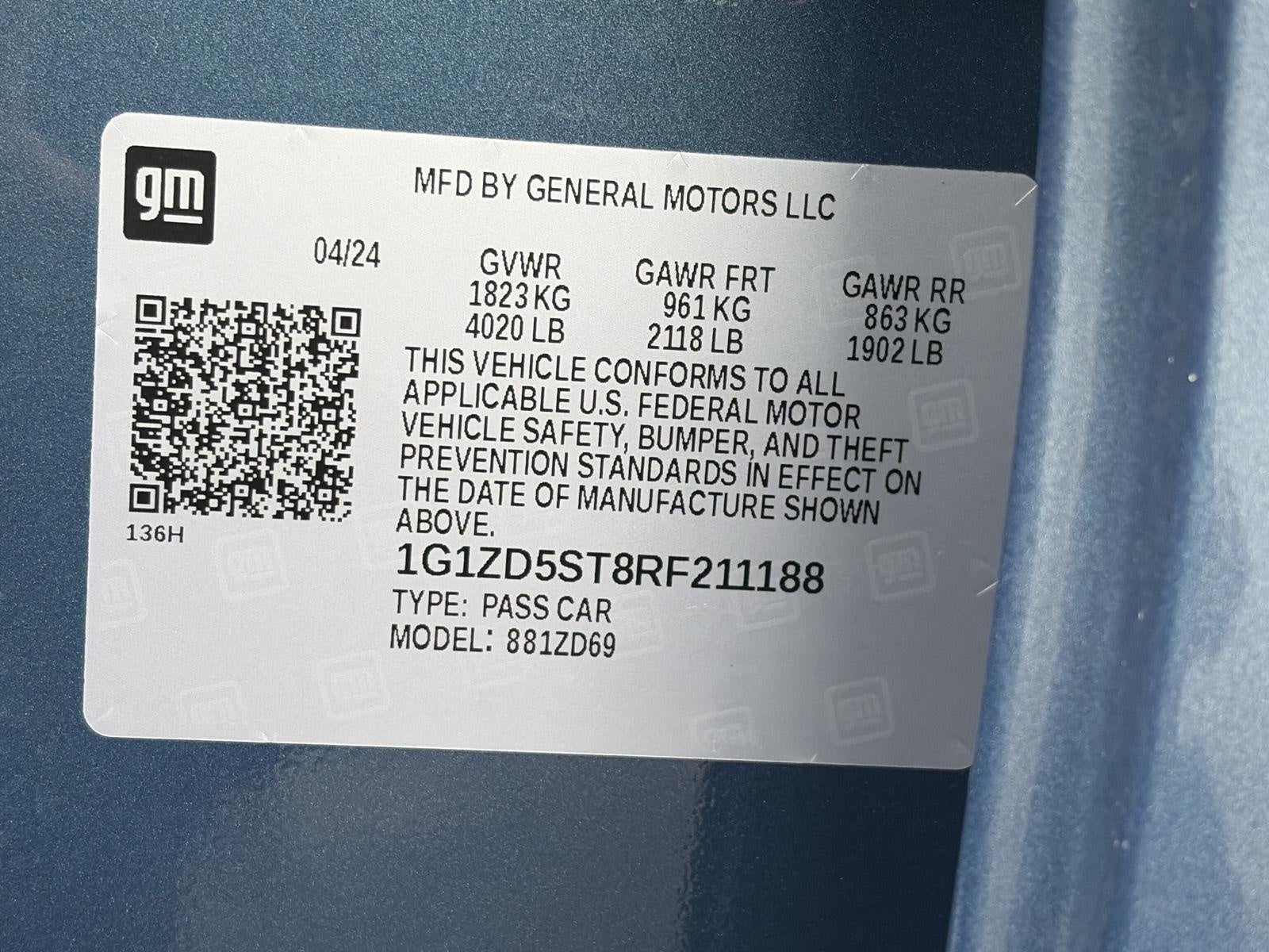 2024 Chevrolet Malibu 4dr Sdn 1LT
