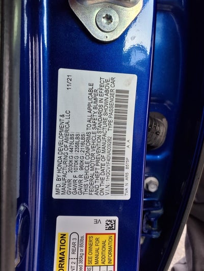 2022 Honda Accord Sedan Sport SE 1.5T CVT