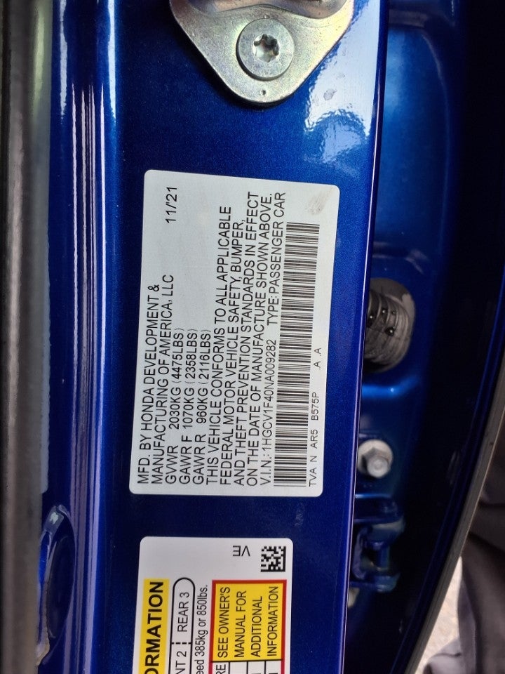 2022 Honda Accord Sedan Sport SE 1.5T CVT