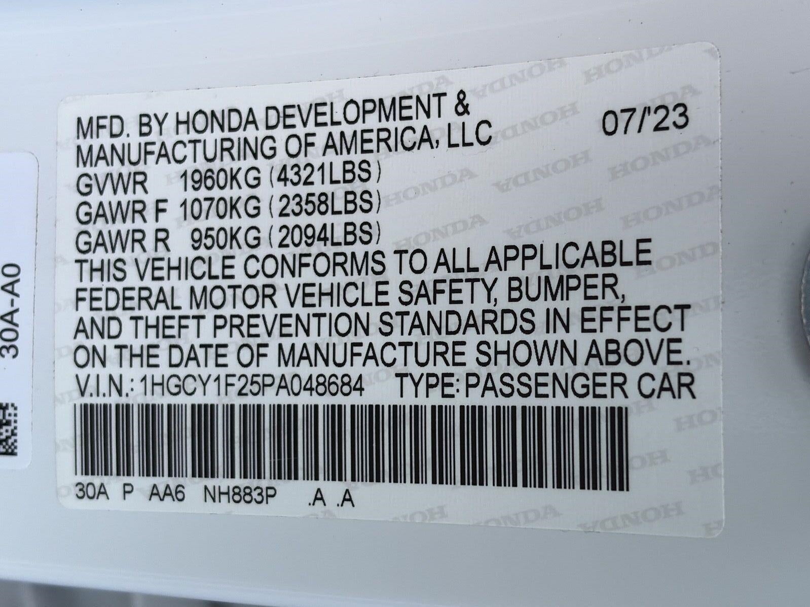 2023 Honda Accord Sedan LX CVT