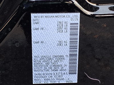 2026 Nissan Altima SR FWD
