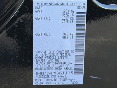 2026 Nissan Altima SV FWD