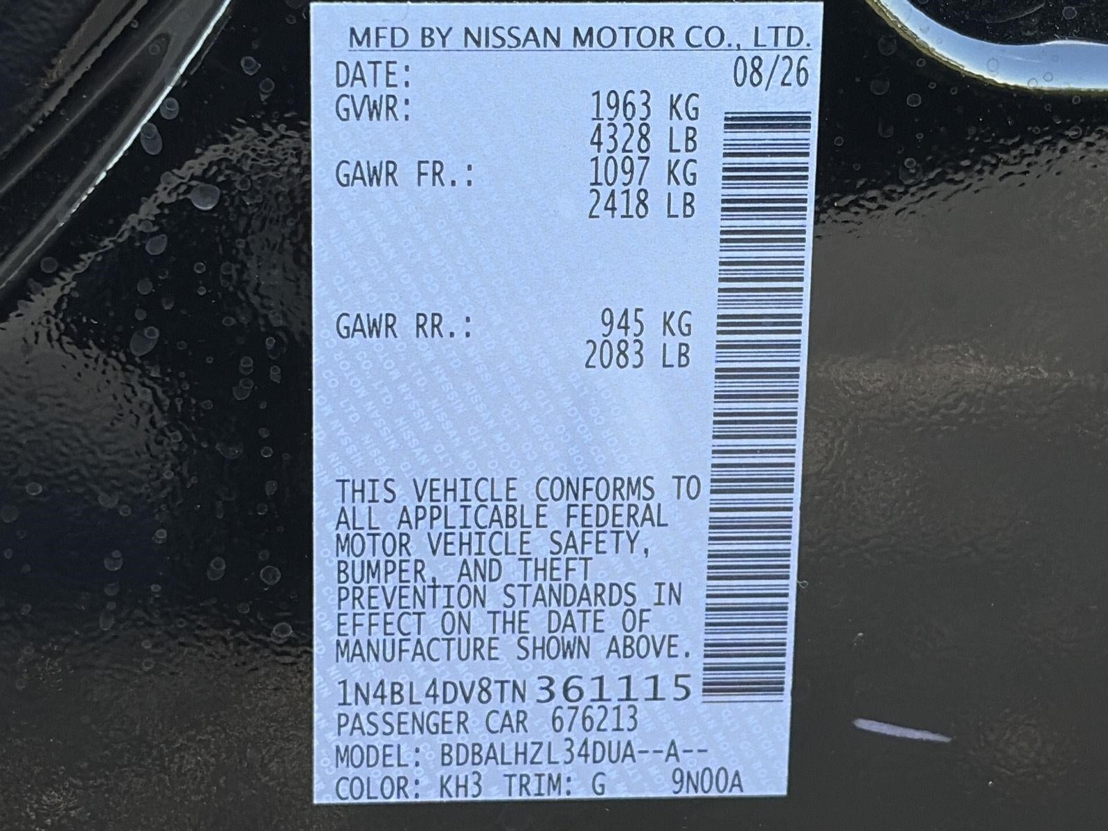 2026 Nissan Altima SV FWD