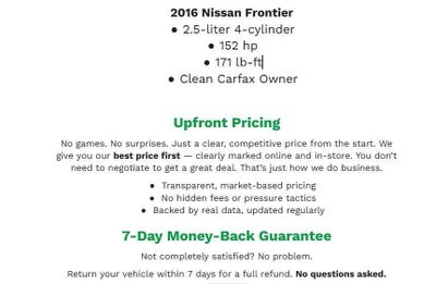 2016 Nissan Frontier 4WD King Cab Auto SV