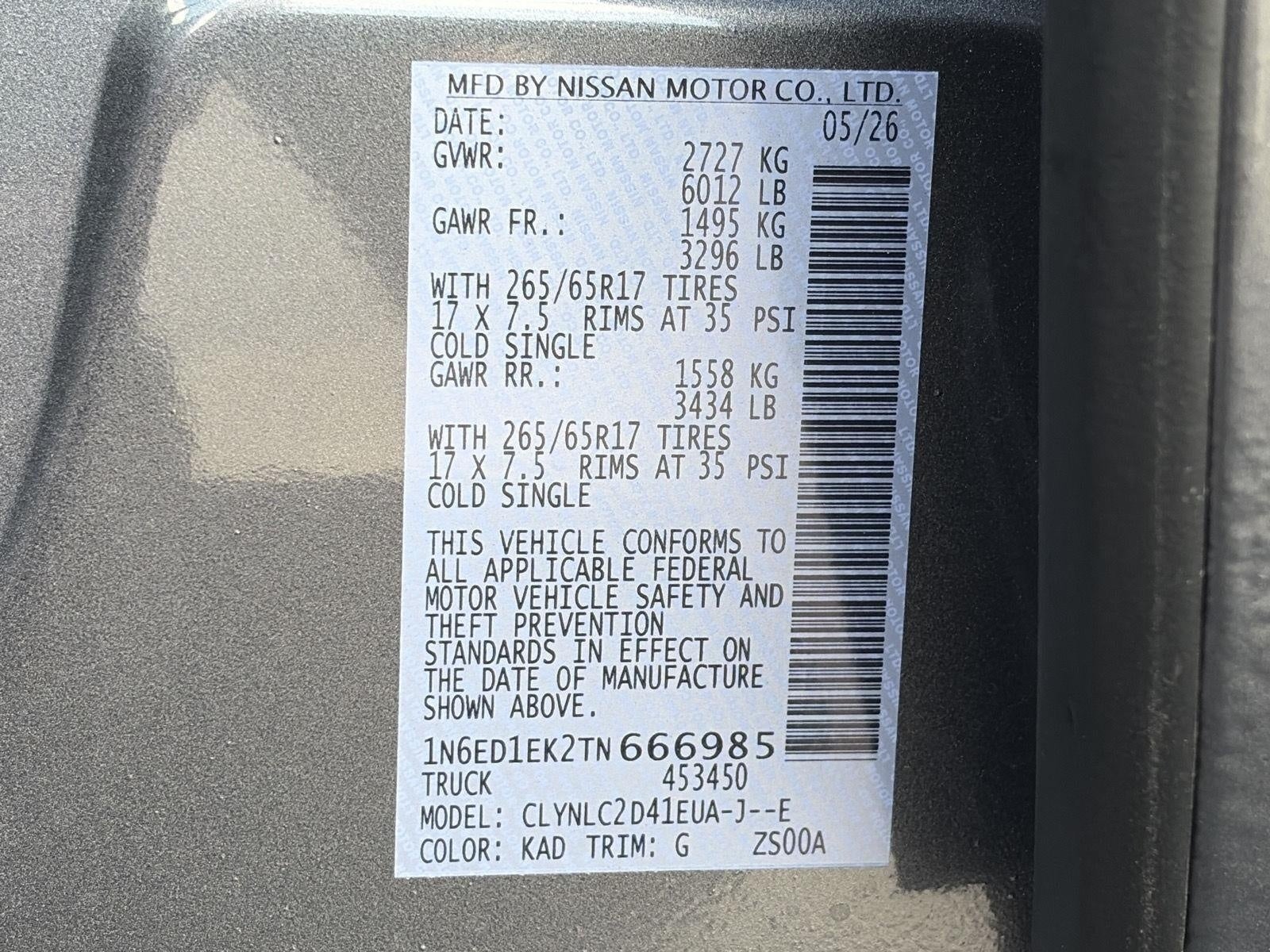 2026 Nissan Frontier Crew Cab 4x4 S