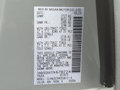 2026 Nissan Frontier Crew Cab 4x4 PRO-4X
