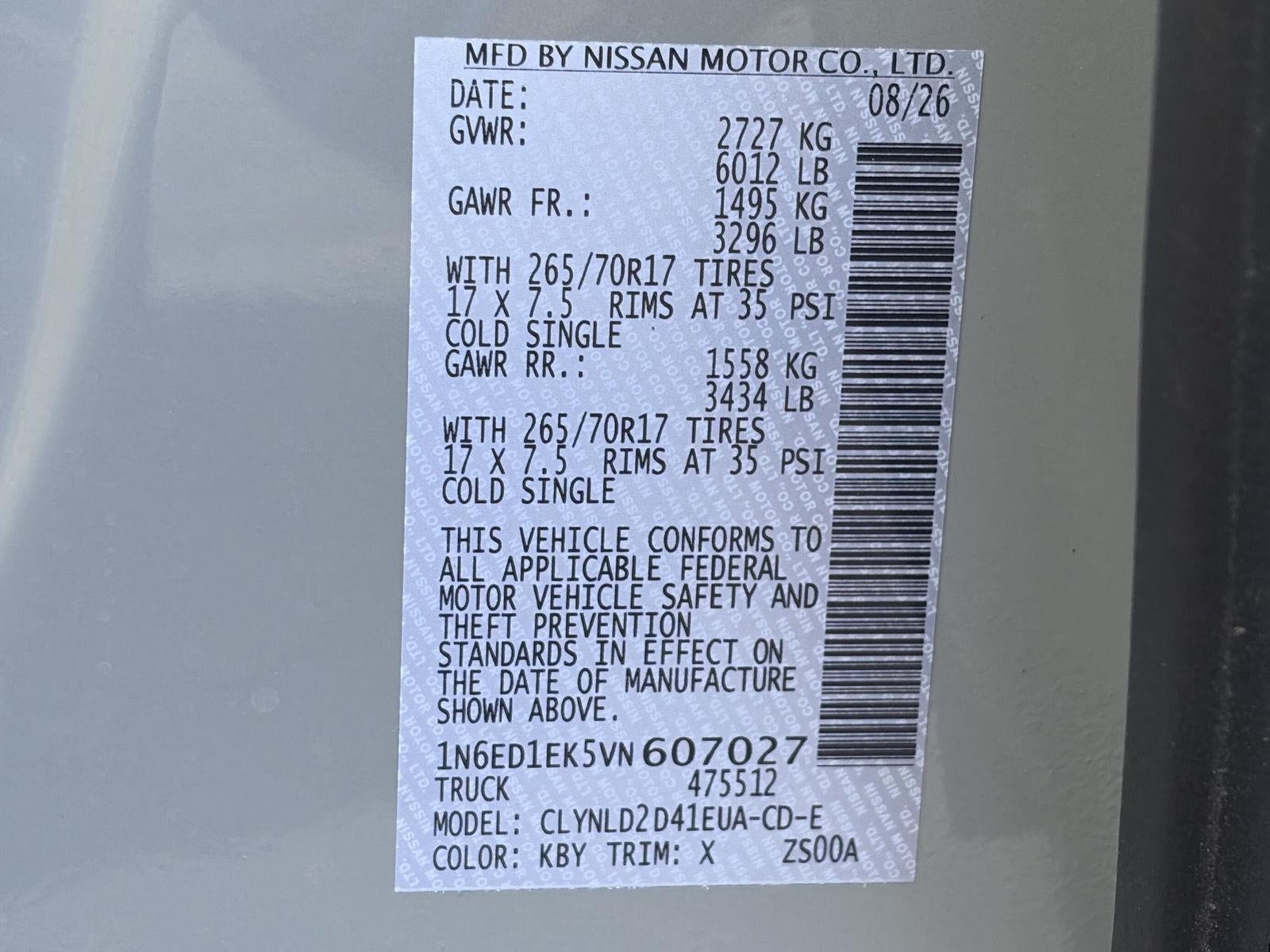2027 Nissan Frontier Crew Cab 4x4 S