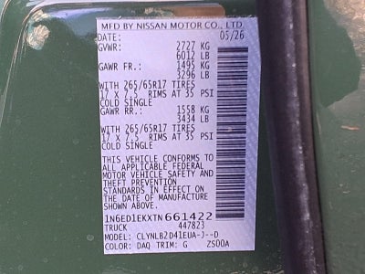 2026 Nissan Frontier Crew Cab 4x4 SV