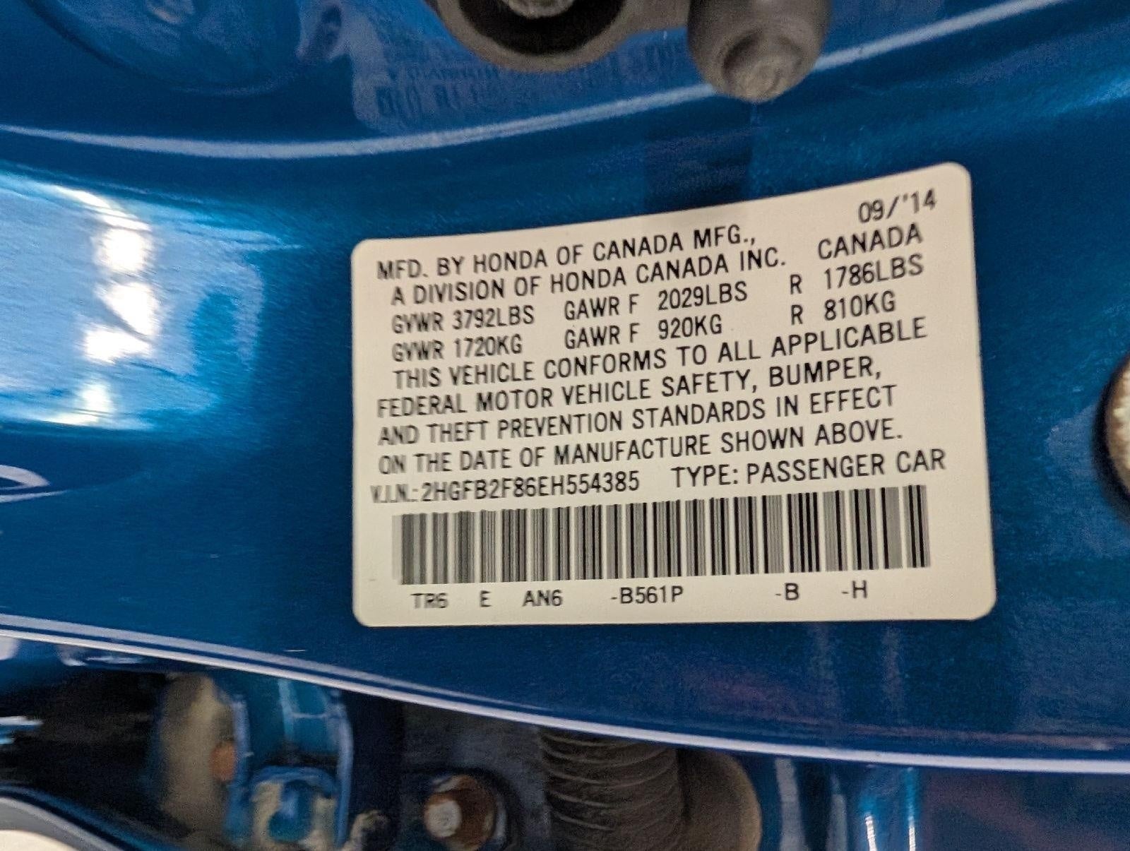 2014 Honda Civic Sedan 4dr CVT EX