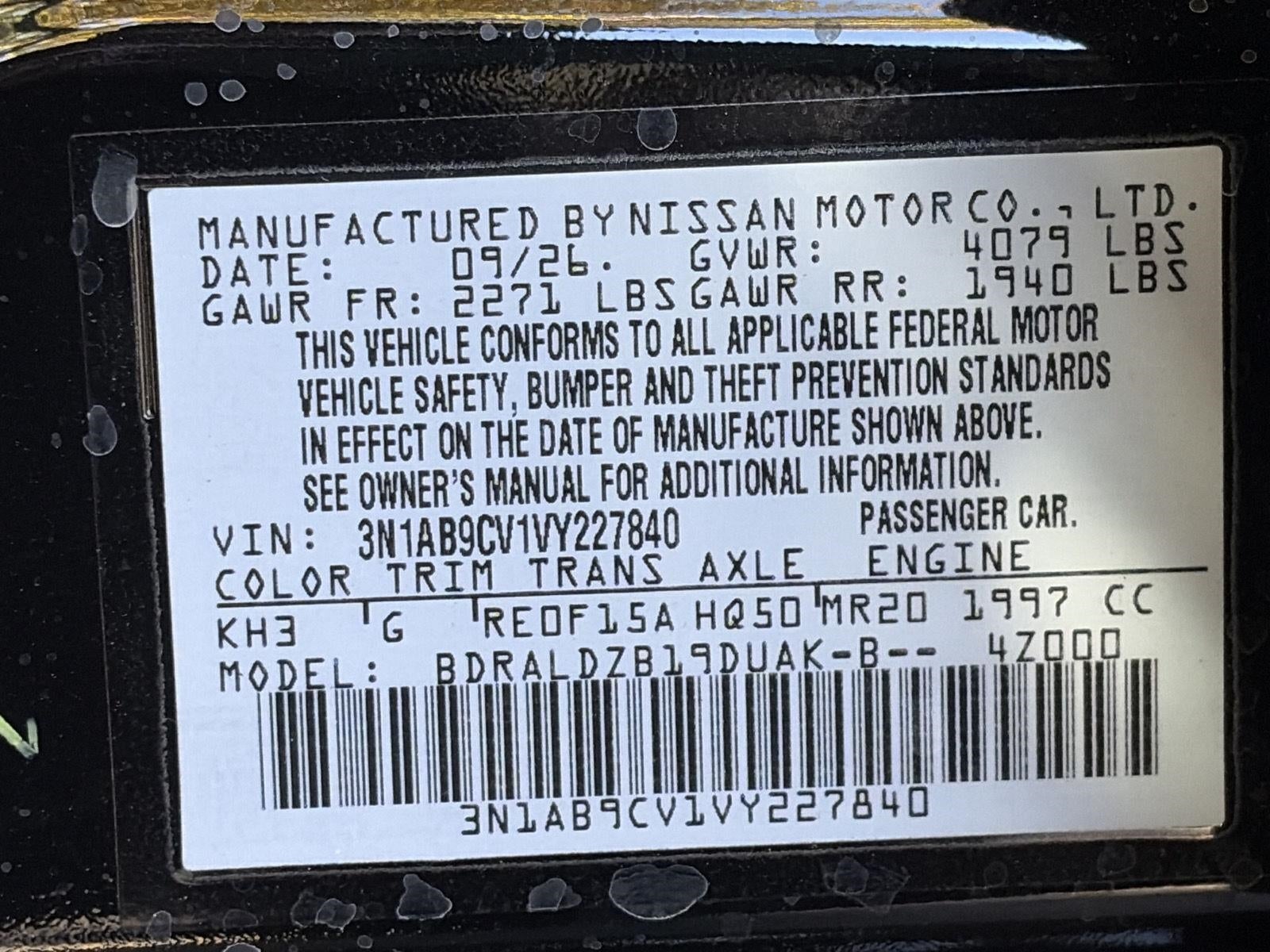 2027 Nissan Sentra SV Sedan