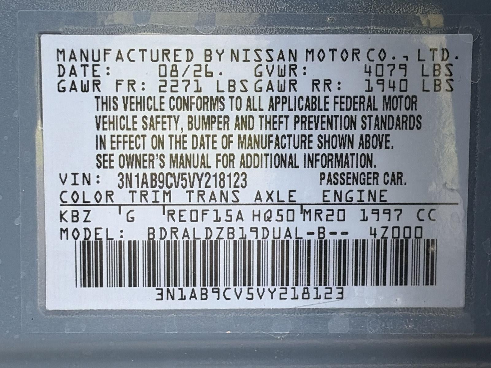 2027 Nissan Sentra SV Sedan