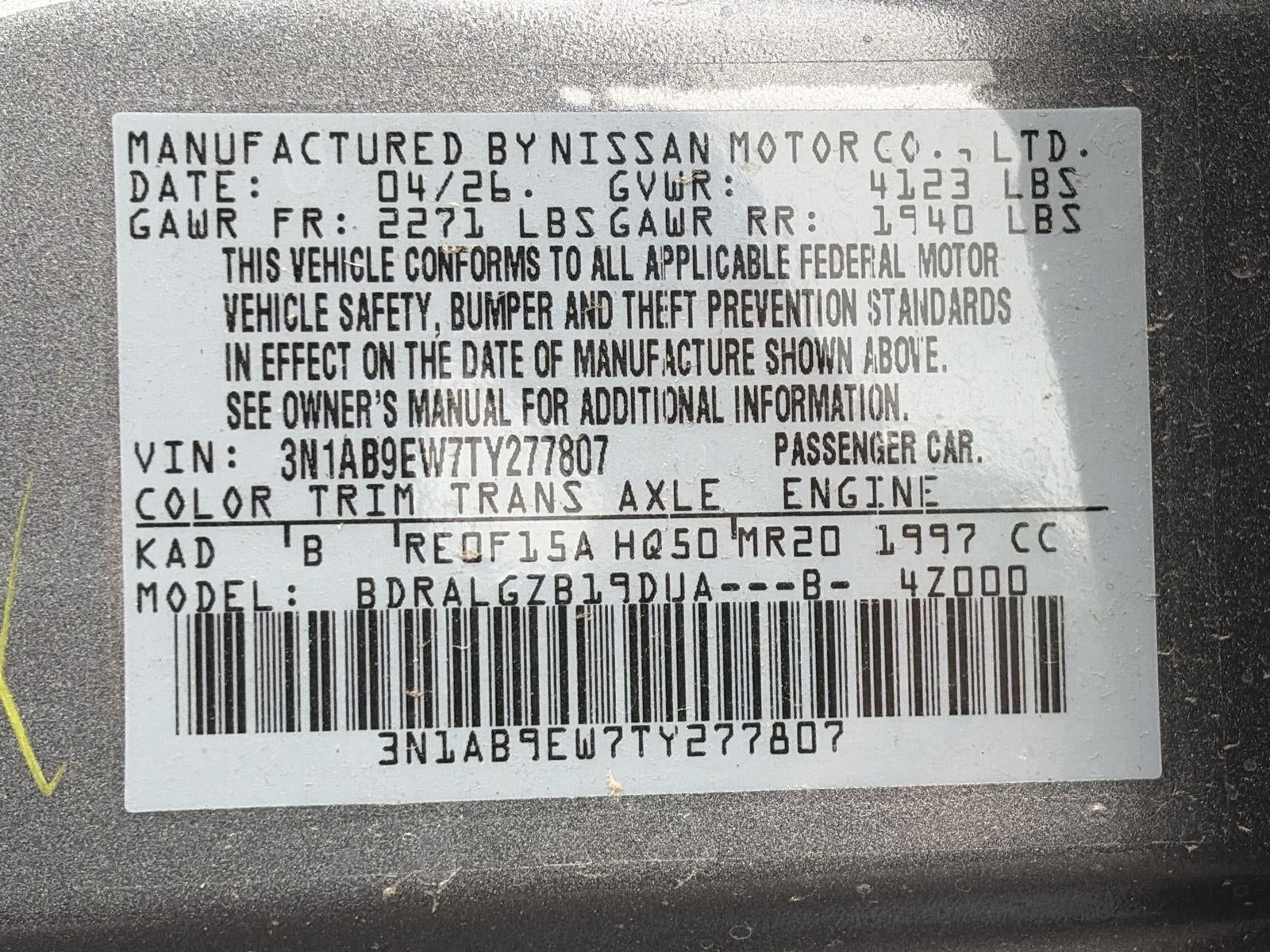 2026 Nissan Sentra SL Sedan