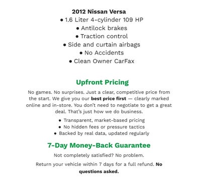 2012 Nissan VERSA SEDAN
