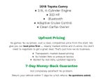 2018 Toyota Camry XLE Auto