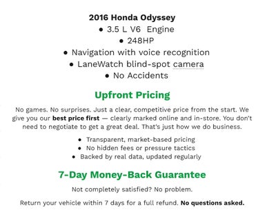 2016 Honda ODYSSEY PASSENGER VAN