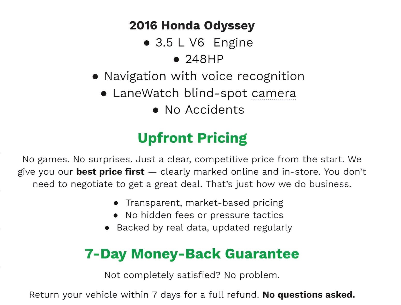 2016 Honda ODYSSEY PASSENGER VAN