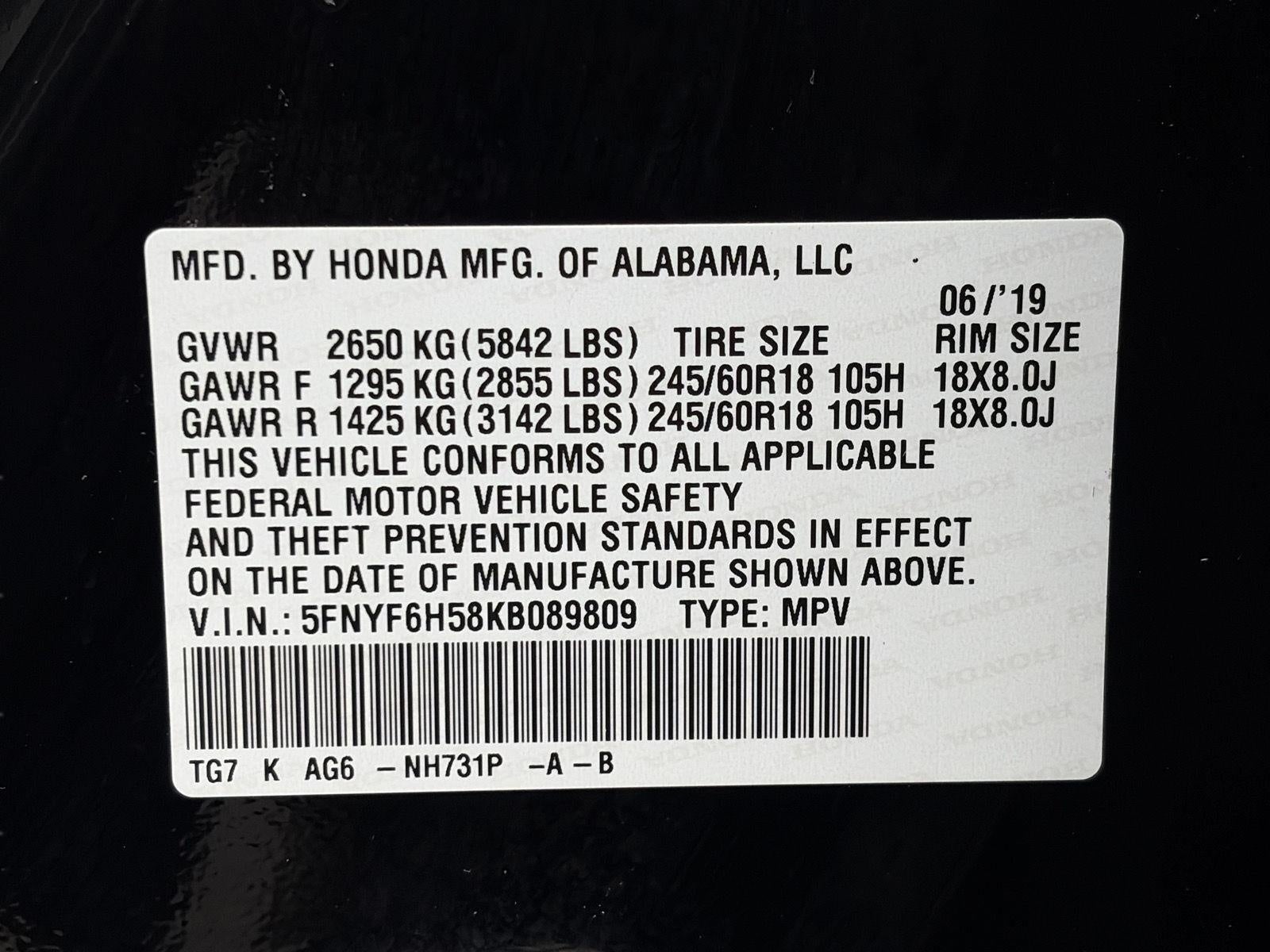 2019 Honda Pilot EX-L AWD