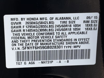 2016 Honda Pilot AWD 4dr EX-L