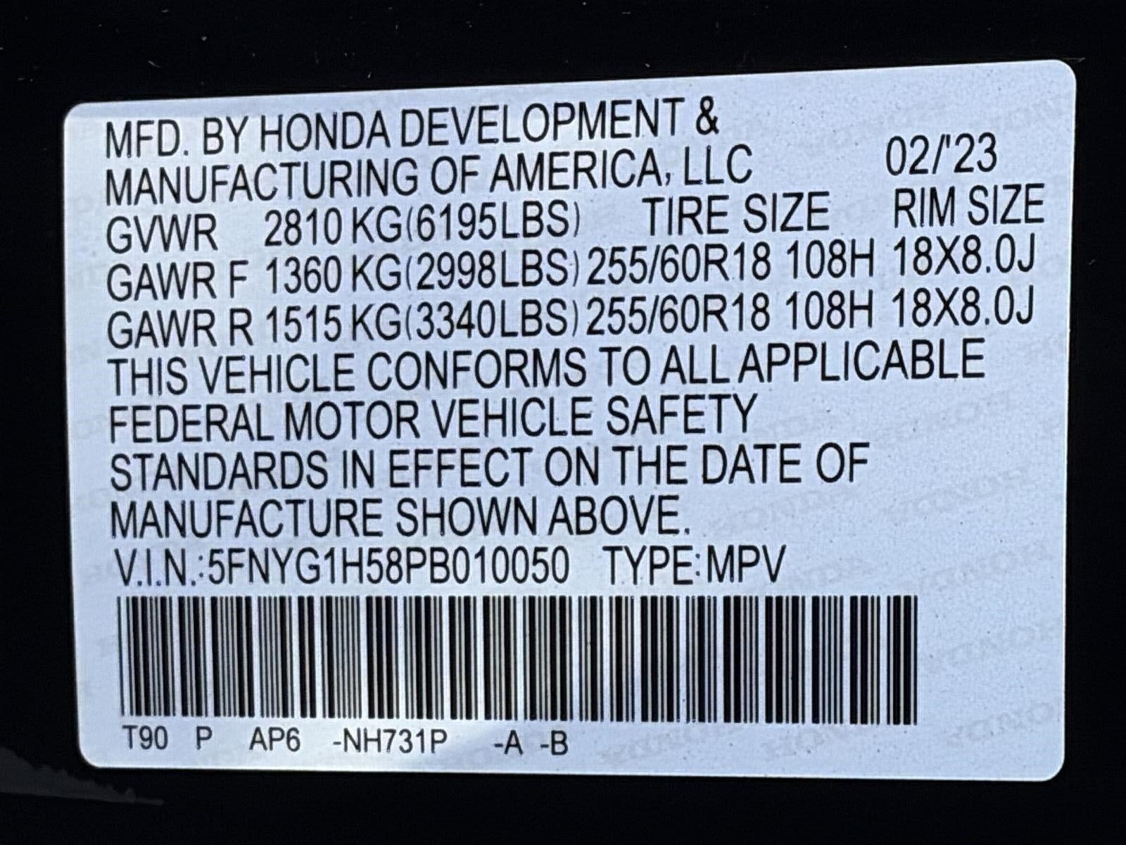 2023 Honda Pilot EX-L 7 Passenger AWD