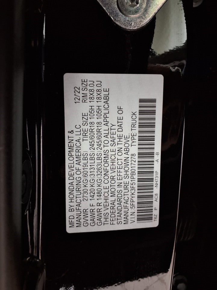 2023 Honda Ridgeline RTL AWD