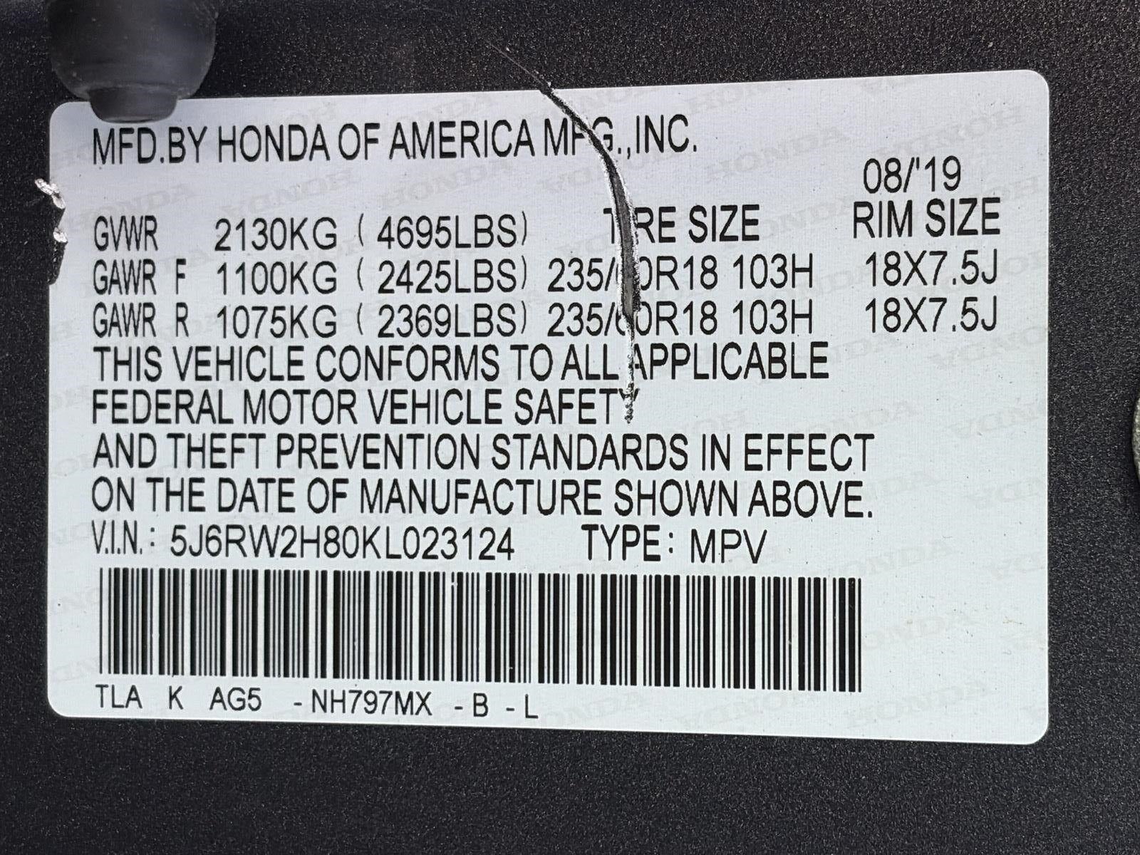 2019 Honda CR-V EX-L AWD