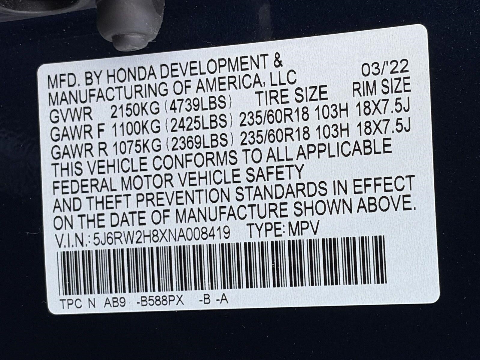 2022 Honda CR-V EX-L AWD