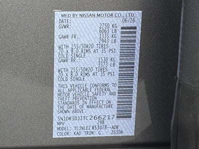 2026 Nissan Pathfinder Platinum 4WD