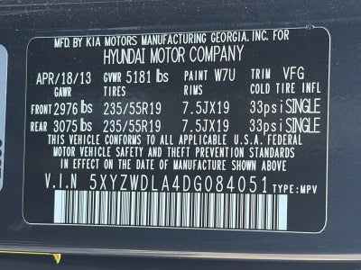 2013 Hyundai Santa Fe AWD 4dr 2.0T Sport