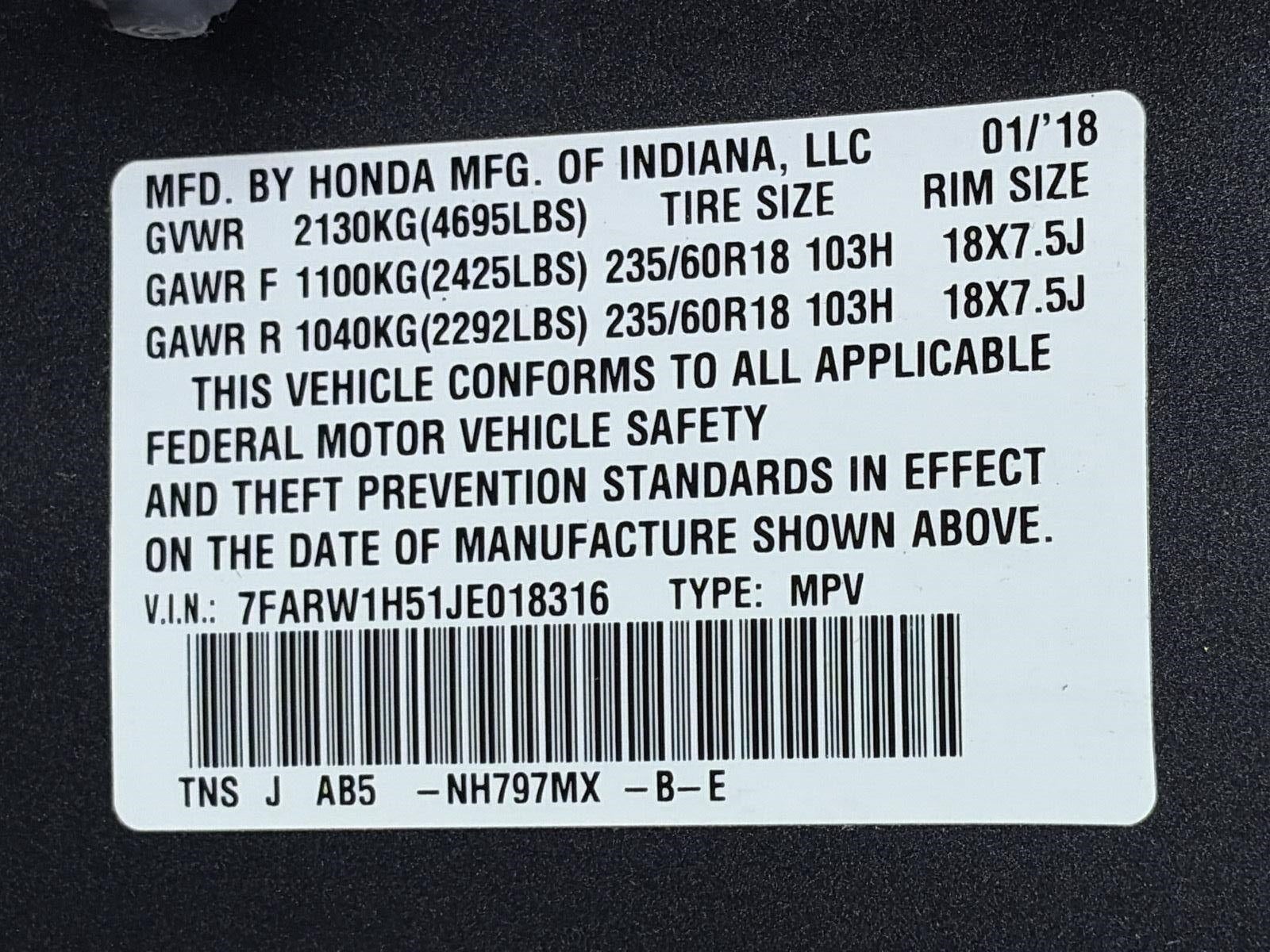 2018 Honda CR-V EX 2WD