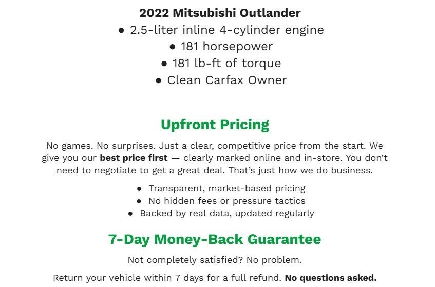 2022 Mitsubishi Outlander SE S-AWC