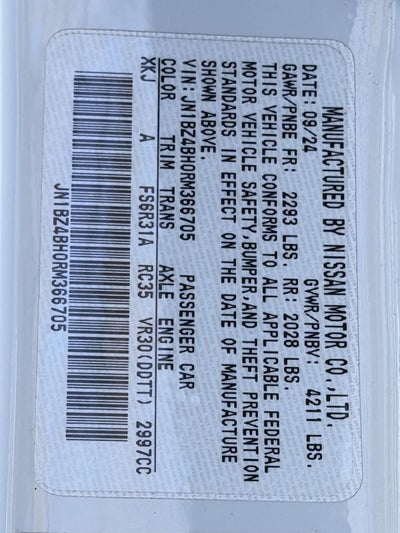 2024 Nissan Z Performance Manual