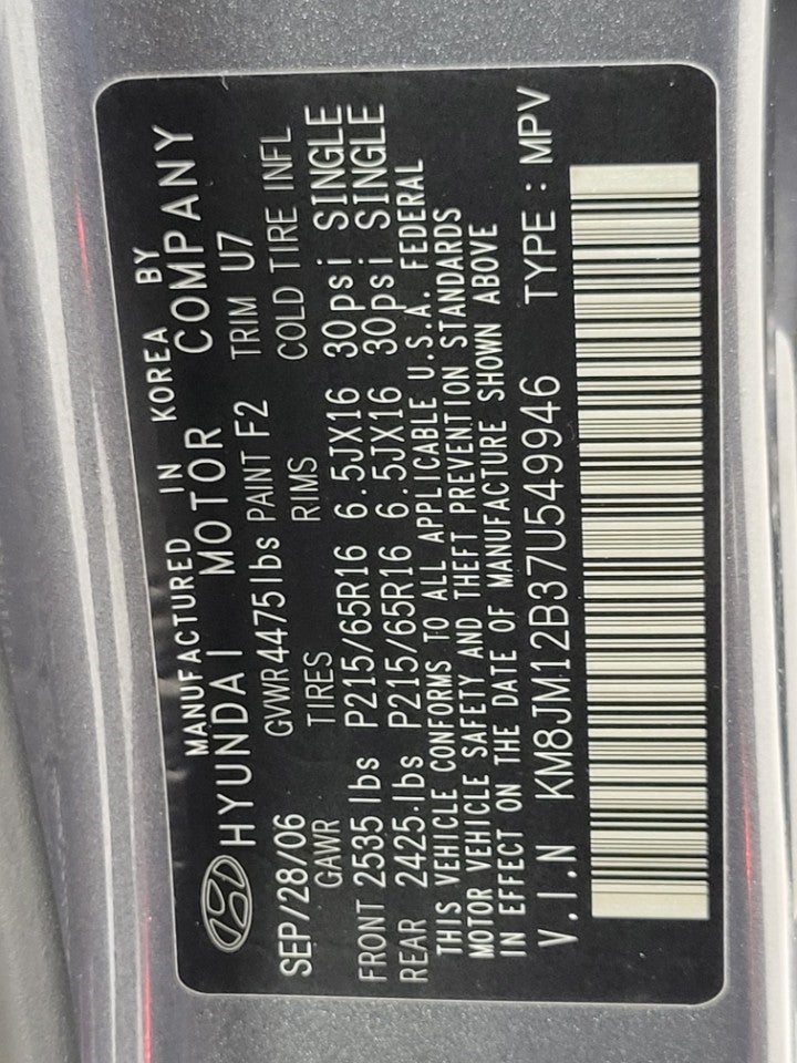 2007 Hyundai Tucson FWD 4dr Auto GLS